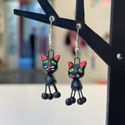 Boucles d'oreilles en argile "petits chats noirs"