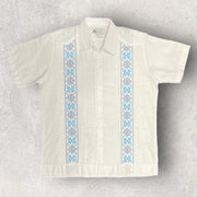 Chemise brodée bleue