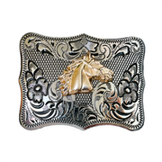 Hebilla estilo western cowboy, cabeza de caballo