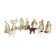 Belén nacimiento artesanal de hoja de maíz (mediano) blanco