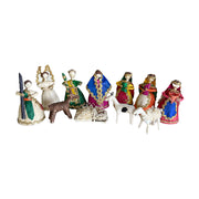 Belén nacimiento artesanal de hoja de maíz (mediano) multicolor