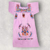 Handmade dress with floral embroidery, size M