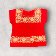 Blouse with plain embroidery, size S