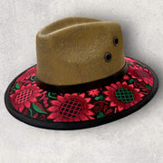 Sombrero de yute con bordado, talla M