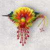Hummingbird and flower hair clip