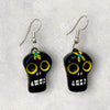 Handmade Clay Earrings “black skulls”