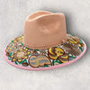 Sombrero de gamuza sintética con bordado, talla M