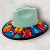 Sombrero de gamuza sintética con bordado, talla M