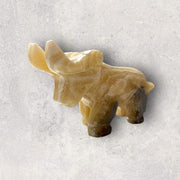 Beige onyx bull figurine