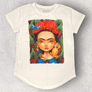 Camiseta Frida con mono y mariposa