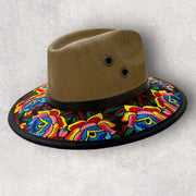 Sombrero de yute con bordado, talla M