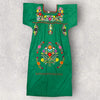 Vestido artesanal con bordado floral, talla S