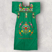 Handgefertigtes Kleid mit Blumenstickerei, Größe S