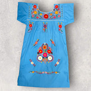 Handmade dress with floral embroidery, size L