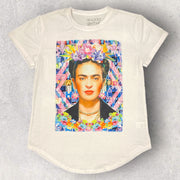 Frida T-Shirt mit lila Blumen