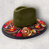 Jute hat with embroidery, size L