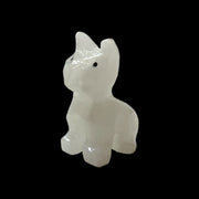 Mini figurita gato de ónix blanco