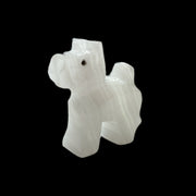 Mini-Hundefigur aus weißem Onyx