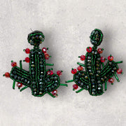 Pendientes cactus abalorios
