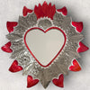 Extra large tin heart with mirror