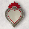 Cœur en étain grand avec miroir