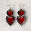 Tin heart earrings