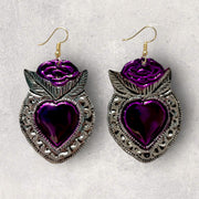Tin heart earrings
