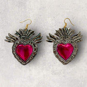 Pendientes corazon hojalata