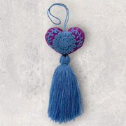 Embroidered heart pompom