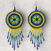 Mandala earrings with fringes