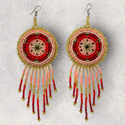 Mandala earrings with fringes