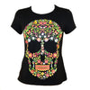 "Calavera floral" camiseta con diseño mexicano Karani Art
