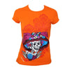 Camiseta con diseño mexicano "Catrina naranja" - Micuari
