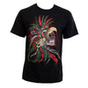 T-shirt"Plume Skull"avec Karani Art Mexican Design