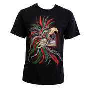 "Cráneo penacho" camiseta con diseño mexicano Karani Art