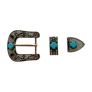 Buckle three pieces bohemian western style, turquoise cross