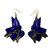 tin bird earrings