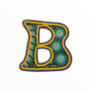 Letra “B” con imán arte Wixárika (Huichol) pequeña