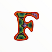Letter "F" with magnet Wixárika (Huichol) art small