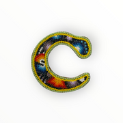 Letter “C” with magnet Wixárika (Huichol) art small