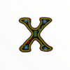 Lettre "X" avec aimant art Wixárika (Huichol) petit