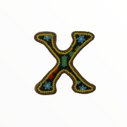 Letter "X" with magnet Wixárika (Huichol) art small
