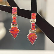 Silver earrings with opal