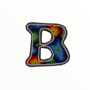 Lettre "B" avec aimant art Wixárika (Huichol) petit