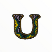 Letter "U" with magnet Wixárika art (Huichol) small