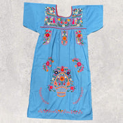 Vestido artesana con bordado floral, talla M
