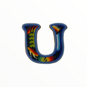 Lettre "U" avec aimant art Wixárika (Huichol) petit