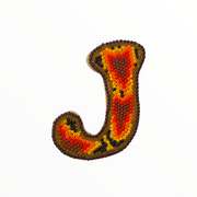 Letter “J” with magnet Wixárika (Huichol) art small